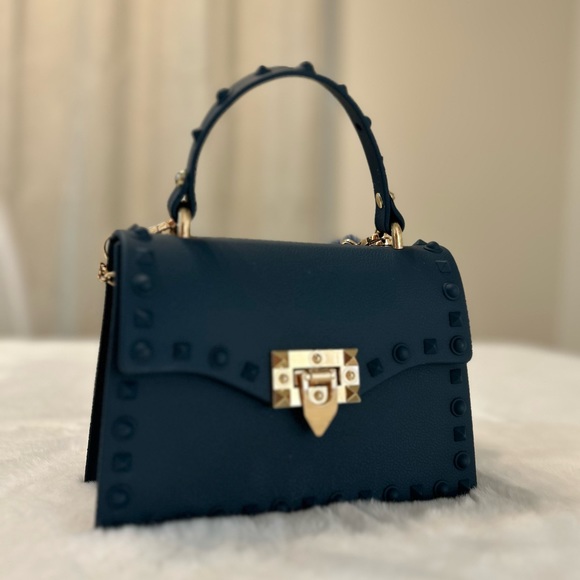 Navy Jelly Hand Bag purse - Picture 2 of 14